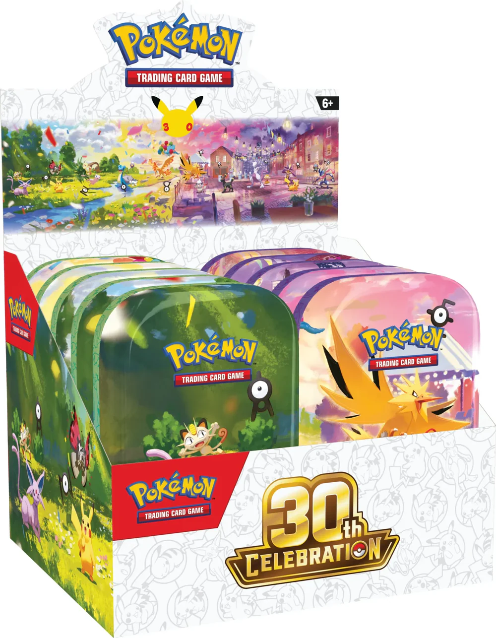 POKEMON 30TH CELEBRATION MINI TIN 10CT DISPLAY