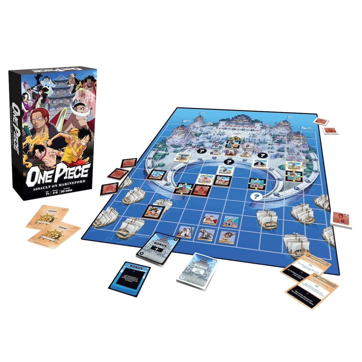 ONE PIECE ASSAULT ON MARINEFORD BOARD GAME (