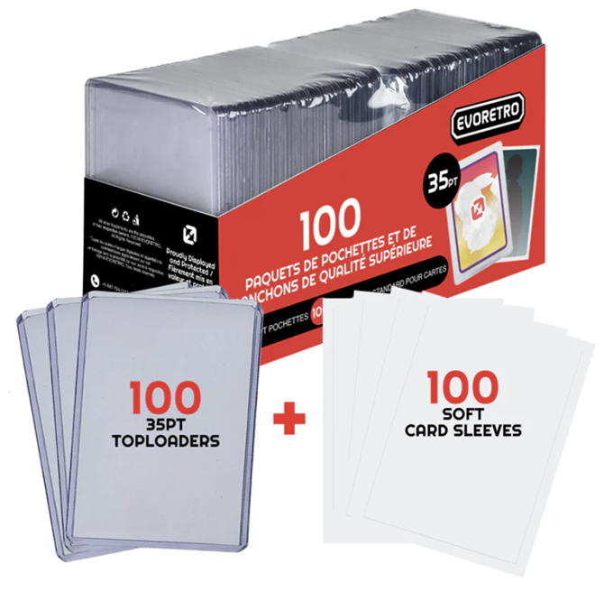 ER TOP LOADERS & SLEEVES PACK OF 100 TOPLOADERS 35PT & 100 SLEEVES