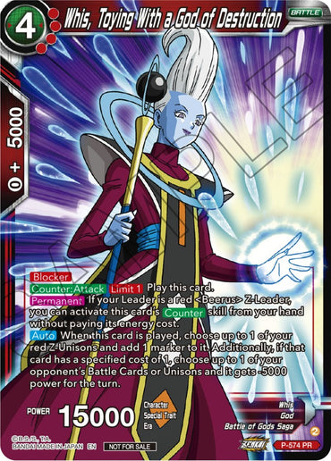 Whis, Toying With a God of Destruction (Zenkai Series Tournament Pack Vol.7) (P-574) [Tournament Promotion Cards]