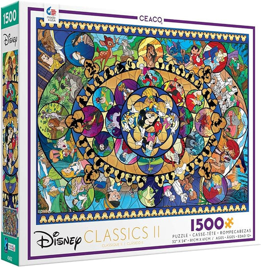 Disney 3402-4 Puzzle ovale en vitrail 1500 pièces