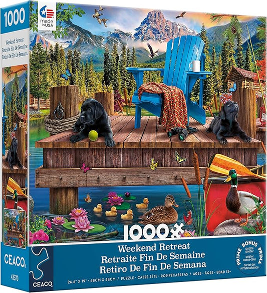 Weekend Retreat - Dogs On The Dock - Puzzle de 1000 pièces