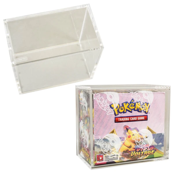 EVORETRO Acrylic Case for Pokemon Booster Box with Magnetic Lid Pack of 1