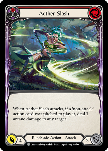 Aether Slash (Red) [DYN182] (Dynasty)  Rainbow Foil