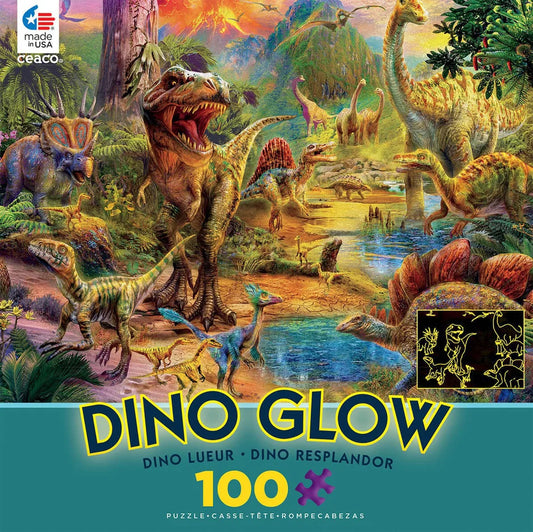 Ceaco Dino Glow Dino Landscape 100 Piece Jigsaw Puzzle