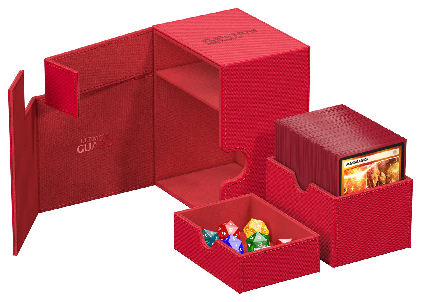 UG FLIP N TRAY DECK CASE MONOCOLOR RED 133+