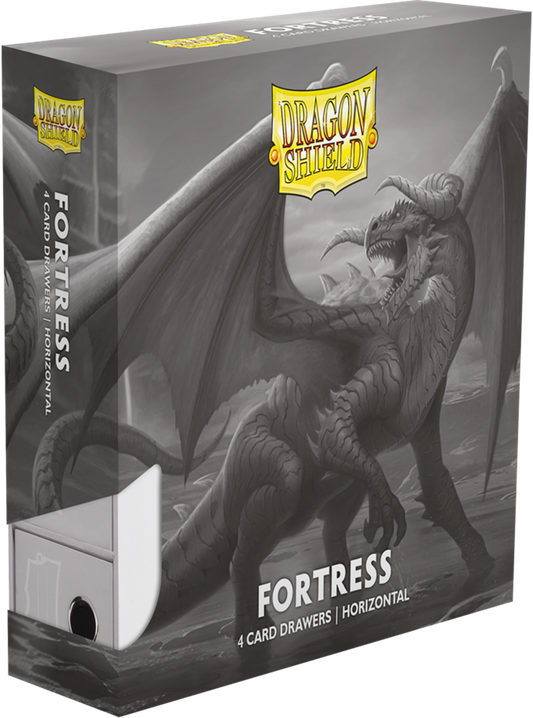 DRAGON SHIELD FORTRESS CARD DRAWERS HORIZONTAL 4 ROW WHITE