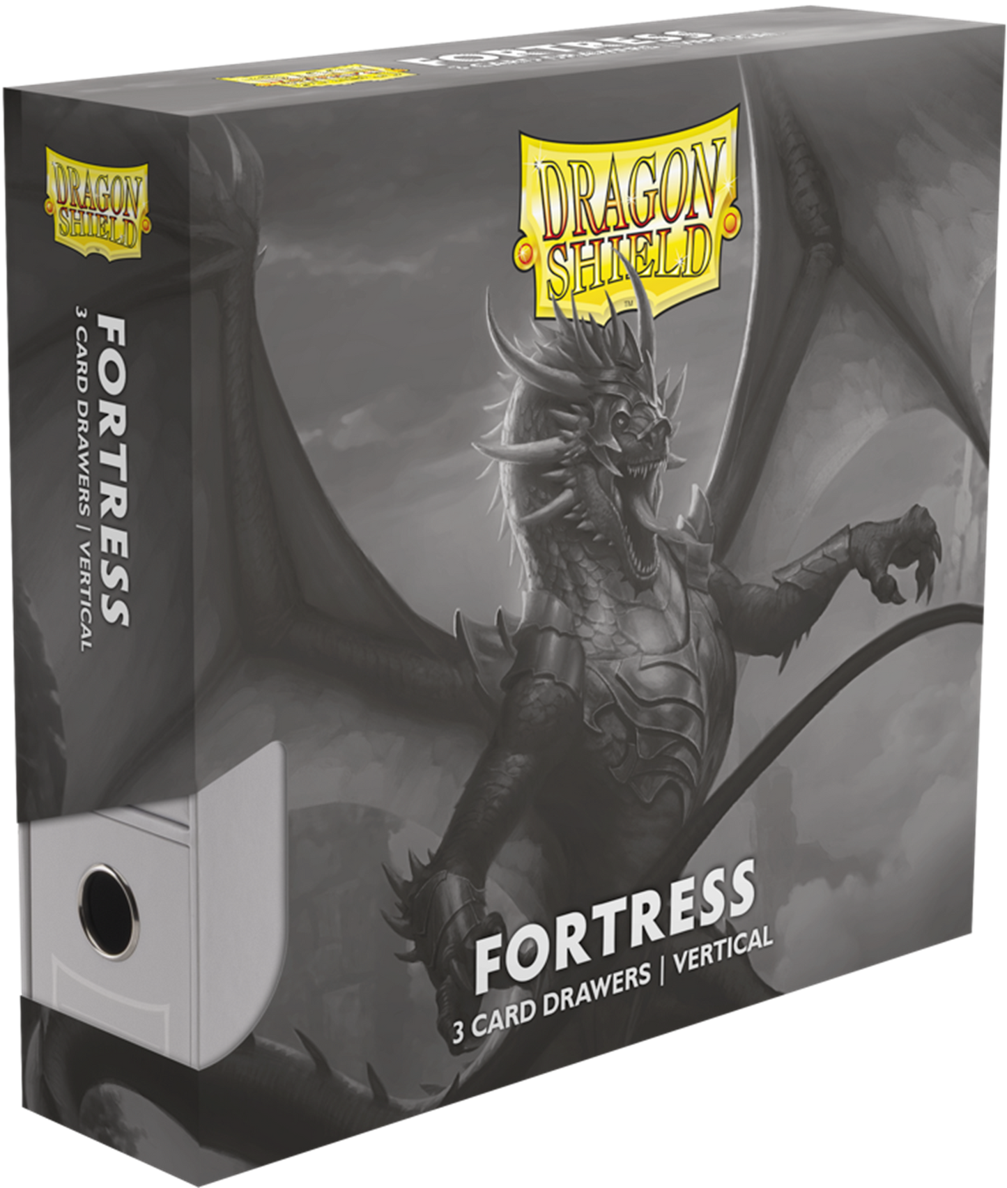 DRAGON SHIELD FORTRESS CARD DRAWERS VERTICAL 3 ROW WHITE