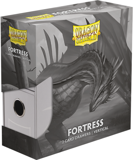 DRAGON SHIELD FORTRESS CARD DRAWERS VERTICAL 2 ROW WHITE