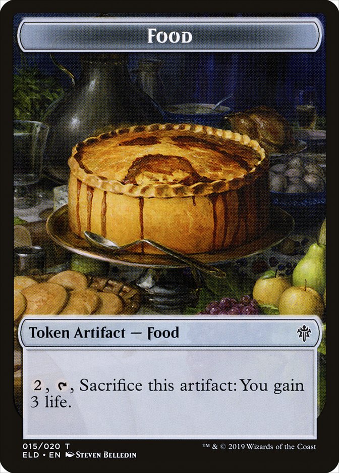 Wolf // Food (15) Double-sided Token [Throne of Eldraine Tokens]