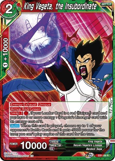 King Vegeta, the Insubordinate (EB1-56) [Battle Evolution Booster]