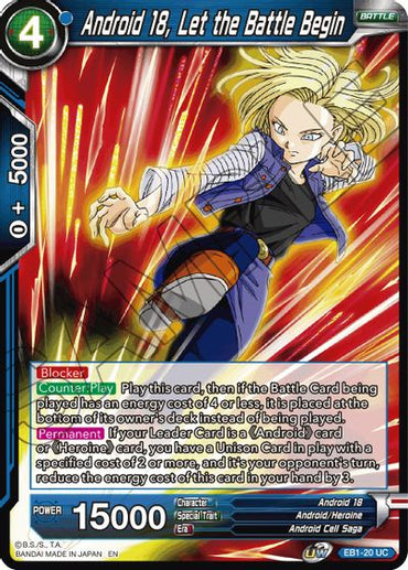 Android 18, Let the Battle Begin (EB1-20) [Battle Evolution Booster]