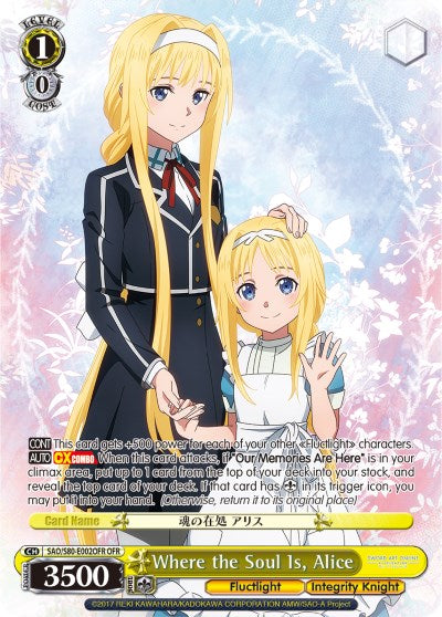 Where the Soul Is, Alice (SAO/S80-E002OFR OFR) [Sword Art Online -Alicization- Vol.2]