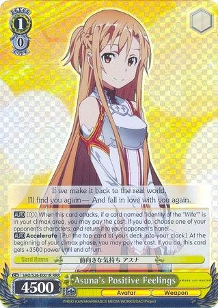 Asuna's Positive Feelings (SAO/S26-E001R RRR) [Sword Art Online Vol.2]