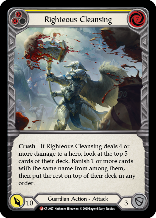 Righteous Cleansing [CRU027] (Crucible of War)  1st Edition Rainbow Foil