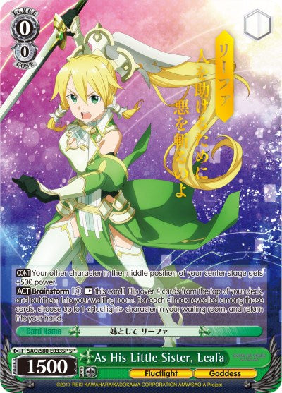 As His Little Sister, Leafa (SAO/S80-E033SP SP) [Sword Art Online -Alicization- Vol.2]